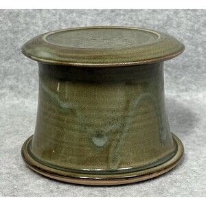 Gloss Moss Pine Cone French Butter Bell Dish Keeper Crock